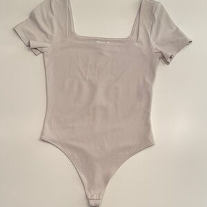 Babaton Square Neck Bodysuit - Light Gray